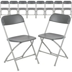 Buy ???? Stacking & Folding Chairs Flash Furniture HERCULES Premium Catering Events/School/Game Night/Wedding/Barbecue Stacking & Folding Chair, Gray ❤️