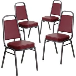 Cheap ???? Banquet Chairs Flash Furniture HERCULES Series Vinyl Trapezoidal Banquet Stack Chair, Burgundy (4FDBHF1SVBY) ????