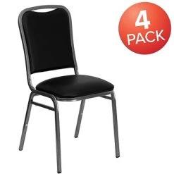 Coupon ???? Banquet Chairs Flash Furniture HERCULES Series Vinyl Vein Frame Banquet Stack Chair, Black (4NG108SVBKVYL) ???? -Advantage Shop sp137094814 s7