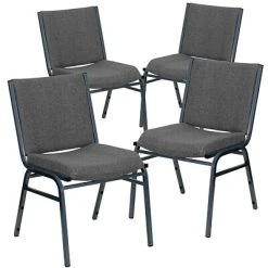 Wholesale ???? Stacking Chairs Flash Furniture HERCULES 4/Pack 3'' Thick Padded Stack Chairs (4XU60153GY) ????