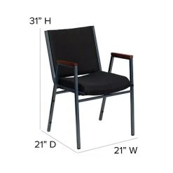 New ⌛ Stacking Chairs Flash Furniture HERCULES 4/Pack 3'' Thick Padded Stack Chairs W/Arms (4XU60154BK) ???? -Advantage Shop sp137096283 s7