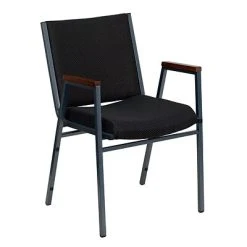 Hot Sale ⭐ Stacking Chairs Flash Furniture HERCULES 3'' Thick Padded Stack Chairs W/Arms (XU60154BK) ????