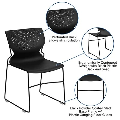 Cheapest ???? Stacking Chairs Flash Furniture Hercules Plastic Stack Chair, Black (RUT438BKGG) ???? 7 Cheapest ???? Stacking Chairs Flash Furniture Hercules Plastic Stack Chair, Black (RUT438BKGG) ???? - Image 5