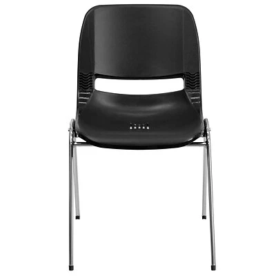 Outlet ???? Stacking Chairs Flash Furniture Hercules Shell Ergonomic Stack Chair With Chrome Frame And 16" Seat, Black ???? 11 Outlet ???? Stacking Chairs Flash Furniture Hercules Shell Ergonomic Stack Chair With Chrome Frame And 16" Seat, Black ???? - Image 9