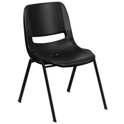 Promo ???? Stacking Chairs Flash Furniture Hercules Shell Ergonomic Stack Chair With Black Frame And 14" Seat, Black ????