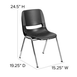 Best reviews of ???? Stacking Chairs Flash Furniture Hercules Shell Ergonomic Stack Chair With Chrome Frame And 14" Seat, Black ✔️ -Advantage Shop sp137202031 s7
