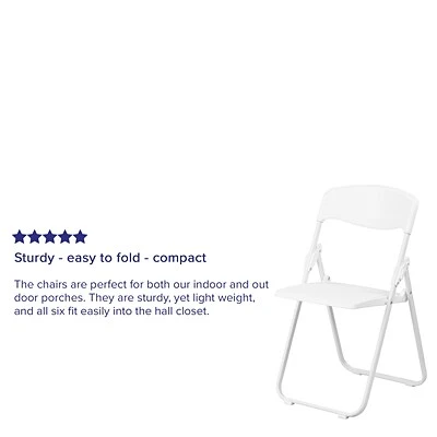 Wholesale ⭐ Folding Chairs Flash Furniture Hercules Series 880lb Capacity Heavy-Duty Plastic Folding Chair, White (RUTIWHT) ✨ 6 Wholesale ⭐ Folding Chairs Flash Furniture Hercules Series 880lb Capacity Heavy-Duty Plastic Folding Chair, White (RUTIWHT) ✨ - Image 4