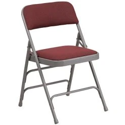 Best reviews of ???? Folding Chairs Flash Furniture Hercules Curved Triple-Braced, Double-Hinged Metal Folding Chair, Burgundy Patterned ????