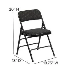 Coupon ✔️ Folding Chairs Flash Furniture Hercules Series Fabric Upholstered Metal Curved Triple Braced And Double Hinged Folding Chair, Black Patterned ❤️ -Advantage Shop sp137298787 s7