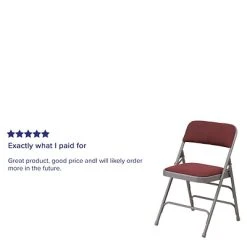 Best reviews of ???? Folding Chairs Flash Furniture Hercules Curved Triple-Braced, Double-Hinged Metal Folding Chair, Burgundy Patterned ???? -Advantage Shop sp137298900 s7
