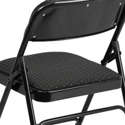 Coupon ✔️ Folding Chairs Flash Furniture Hercules Series Fabric Upholstered Metal Curved Triple Braced And Double Hinged Folding Chair, Black Patterned ❤️ -Advantage Shop sp137298961 s7