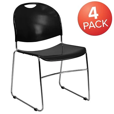 Wholesale ✔️ Stacking Chairs Flash Furniture Hercules™ Stacking Chair, Fabric, Black, Seat: 17.6"W X 17.4"D, Back: 17.625"W X 15.5"H ???? 4 Wholesale ✔️ Stacking Chairs Flash Furniture Hercules™ Stacking Chair, Fabric, Black, Seat: 17.6"W X 17.4"D, Back: 17.625"W X 15.5"H ???? - Image 2
