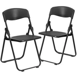 Top 10 ???? Folding & Stacking Chairs Flash Furniture HERCULES Series Plastic Folding Chair, Black, 2/Pack (2RUTIBLACK) ????