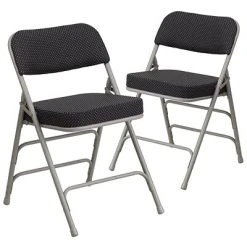 Outlet ???? Folding & Stacking Chairs Flash Furniture HERCULES Series Fabric Folding Chair, Black, 2/Pack (2AWMC320AFBK) ????