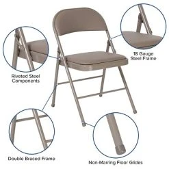 Deals ???? Stacking & Folding Chairs Flash Furniture HERCULES Vinyl Folding Chair, Gray (HA-F003D-GY-GG) ???? -Advantage Shop sp142042787 s7
