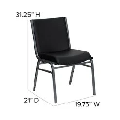 New ???? Stacking & Folding Chairs Flash Furniture HERCULES Vinyl Office Stacking Chair, Silver Vein/Black (4-XU-60153-BK-VYL-GG) ???? -Advantage Shop sp142043567 s7