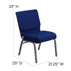 Best Pirce ???? Stacking Chairs Flash Furniture HERCULES 21'' Church Chair W/4'' Seat Silver Vein Frame, Navy Blue ???? -Advantage Shop sp154567762 s7