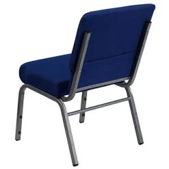 Best Pirce ???? Stacking Chairs Flash Furniture HERCULES 21'' Church Chair W/4'' Seat Silver Vein Frame, Navy Blue ???? -Advantage Shop sp154567763 s7