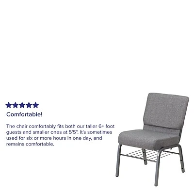 Best Pirce ???? Stacking Chairs Flash Furniture HERCULES 21" X 3 3/4" Church Chairs W/Book Rack & Silver Vein Frame (XUCH0221GYSVB) ❤️ 6 Best Pirce ???? Stacking Chairs Flash Furniture HERCULES 21" X 3 3/4" Church Chairs W/Book Rack & Silver Vein Frame (XUCH0221GYSVB) ❤️ - Image 4