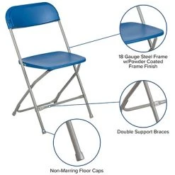 Cheap ???? Folding Chairs Flash Furniture HERCULES Series 800lb-Capacity Premium Plastic Folding Chair, Blue (LEL3BLUE) ???? -Advantage Shop sp154570569 s7