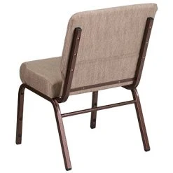 Best Sale ✨ Stacking Chairs Flash Furniture 21'' Extra Wide Beige Fabric Stacking Church Chair With 4'' Thick Seat, Copper Vein Frame ???? -Advantage Shop sp154587802 s7