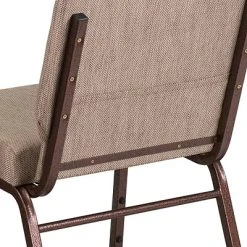 Best Sale ✨ Stacking Chairs Flash Furniture 21'' Extra Wide Beige Fabric Stacking Church Chair With 4'' Thick Seat, Copper Vein Frame ???? -Advantage Shop sp154587803 s7