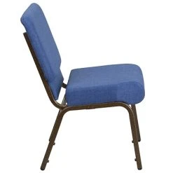 Hot Sale ???? Stacking Chairs Flash Furniture HERCULES Series 21'' Extra Wide Blue Fabric Stacking Church Chair With 4'' Thick Seat, Gold Vein Frame ???? -Advantage Shop sp154587902 s7