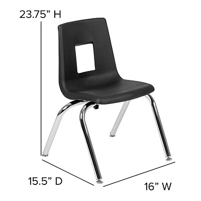 Discount ???? Stacking Chairs Advantage Black Student Stack School Chair 14" 4 Pack (ADV-SSC-14BLK-4) ✔️ 5 Discount ???? Stacking Chairs Advantage Black Student Stack School Chair 14" 4 Pack (ADV-SSC-14BLK-4) ✔️ - Image 3