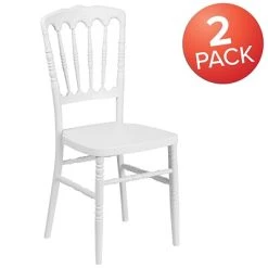 Hot Sale ✨ Flash Furniture Stacking Chairs 2 Pack. Resin Stacking Napoleon Chair (2LELMONWH) ???? -Advantage Shop sp155518961 s7