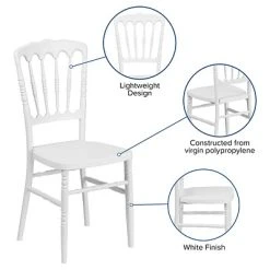 Deals ⭐ Flash Furniture Stacking Chairs Resin Stacking Napoleon Chair (LELMONWH) ???? -Advantage Shop sp155519071 s7
