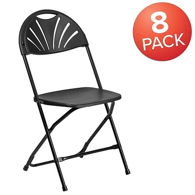 Hot Sale ❤️ Folding Chairs Flash Furniture HERCULES Series 800 Lb. Capacity Plastic Fan Back Folding Chair 8/Pack (8LEL4BK) ???? 5 Hot Sale ❤️ Folding Chairs Flash Furniture HERCULES Series 800 Lb. Capacity Plastic Fan Back Folding Chair 8/Pack (8LEL4BK) ???? - Image 3