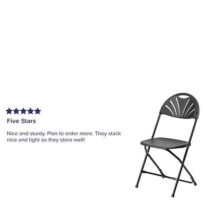 Hot Sale ❤️ Folding Chairs Flash Furniture HERCULES Series 800 Lb. Capacity Plastic Fan Back Folding Chair 8/Pack (8LEL4BK) ???? 7 Hot Sale ❤️ Folding Chairs Flash Furniture HERCULES Series 800 Lb. Capacity Plastic Fan Back Folding Chair 8/Pack (8LEL4BK) ???? - Image 5