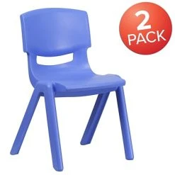 New ✔️ Stacking & Folding Chairs Flash Furniture Plastic Student Stacking Chair, Blue, 2-Pieces (2YUYCX005BLUE) ???? -Advantage Shop sp155707080 s7