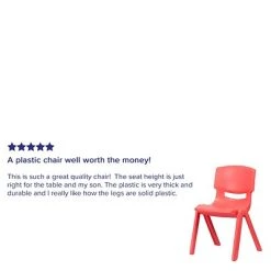 New ???? Stacking & Folding Chairs Flash Furniture Plastic Student Stacking Chair, Red, 2-Pieces (2YUYCX005RED) ???? -Advantage Shop sp155707106 s7