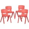 Hot Sale ???? Stacking & Folding Chairs Flash Furniture Plastic Student Stacking Chair, Red, 4-Pieces (4YUYCX4004RED) ????