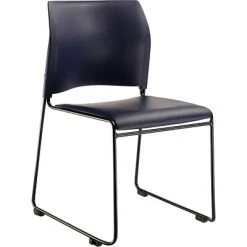Hot Sale ❤️ National Public Seating Stacking Chairs NPS 8700 Series Cafetorium Stack Chair, Black Vinyl Seat/Black Backrest (8710-11-10) ????