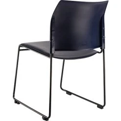Hot Sale ❤️ National Public Seating Stacking Chairs NPS 8700 Series Cafetorium Stack Chair, Black Vinyl Seat/Black Backrest (8710-11-10) ???? -Advantage Shop sp160038392 s7