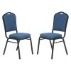 Coupon ❤️ National Public Seating Stacking Chairs NPS 9300 Series Deluxe Fabric Upholstered Stack Chair, Natural Blue/Black Sandtex, 2 Pack (9374-BT/2) ????