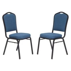 Coupon ❤️ National Public Seating Stacking Chairs NPS 9300 Series Deluxe Fabric Upholstered Stack Chair, Natural Blue/Black Sandtex, 2 Pack (9374-BT/2) ????