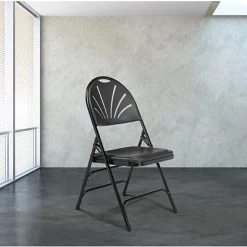 Top 10 ???? National Public Seating NPS 1100 Series Polyfold Fan Back Triple Brace Double Hinge Folding Chairs, Black/Black, 4/Pack (1110/4) ✨ -Advantage Shop sp160038575 s7