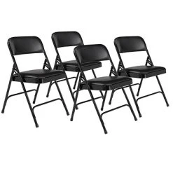 Coupon ✔️ National Public Seating NPS 1200 Series Vinyl Padded Premium Folding Chairs, Caviar Black/Black, 4/Pack (1210/4) ⌛