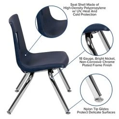 Best Pirce ✔️ Stacking & Folding Chairs Flash Furniture Advantage Plastic Student Stack Chair, Navy (ADVSSC12NAVY) ???? -Advantage Shop sp166807702 s7