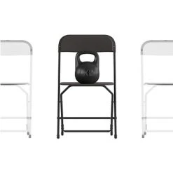 Hot Sale ???? Stacking & Folding Chairs Flash Furniture Hercules™ Plastic Big And Tall Commercial Folding Chair, Black, 4/Pack (4LEL3WBK) ????