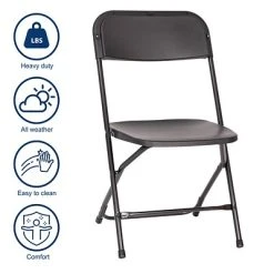 Hot Sale ???? Stacking & Folding Chairs Flash Furniture Hercules™ Plastic Big And Tall Commercial Folding Chair, Black, 4/Pack (4LEL3WBK) ???? -Advantage Shop sp181497461 s7