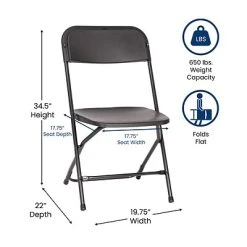 Hot Sale ???? Stacking & Folding Chairs Flash Furniture Hercules™ Plastic Big And Tall Commercial Folding Chair, Black, 4/Pack (4LEL3WBK) ???? -Advantage Shop sp181497462 s7