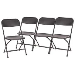 Hot Sale ???? Stacking & Folding Chairs Flash Furniture Hercules™ Plastic Big And Tall Commercial Folding Chair, Black, 4/Pack (4LEL3WBK) ???? -Advantage Shop sp181497465 s7