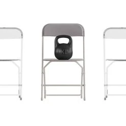 Outlet ???? Stacking & Folding Chairs Flash Furniture Hercules™ Plastic Big And Tall Commercial Folding Chair, Gray, 4/Pack (4LEL3WGY) ⭐