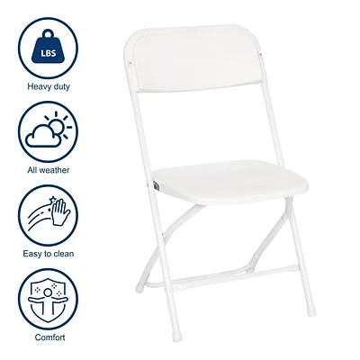 Outlet ???? Stacking & Folding Chairs Flash Furniture Hercules™ Plastic Big And Tall Commercial Folding Chair, White, 4/Pack (4LEL3WWH) ❤️ 5 Outlet ???? Stacking & Folding Chairs Flash Furniture Hercules™ Plastic Big And Tall Commercial Folding Chair, White, 4/Pack (4LEL3WWH) ❤️ - Image 3