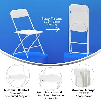 Outlet ???? Stacking & Folding Chairs Flash Furniture Hercules™ Plastic Big And Tall Commercial Folding Chair, White, 4/Pack (4LEL3WWH) ❤️ 7 Outlet ???? Stacking & Folding Chairs Flash Furniture Hercules™ Plastic Big And Tall Commercial Folding Chair, White, 4/Pack (4LEL3WWH) ❤️ - Image 5