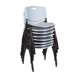 Flash Sale ???? Stacking Chairs Regency 'M' Stack Chair (8 Pack)- Grey (4700GY8PK) ????